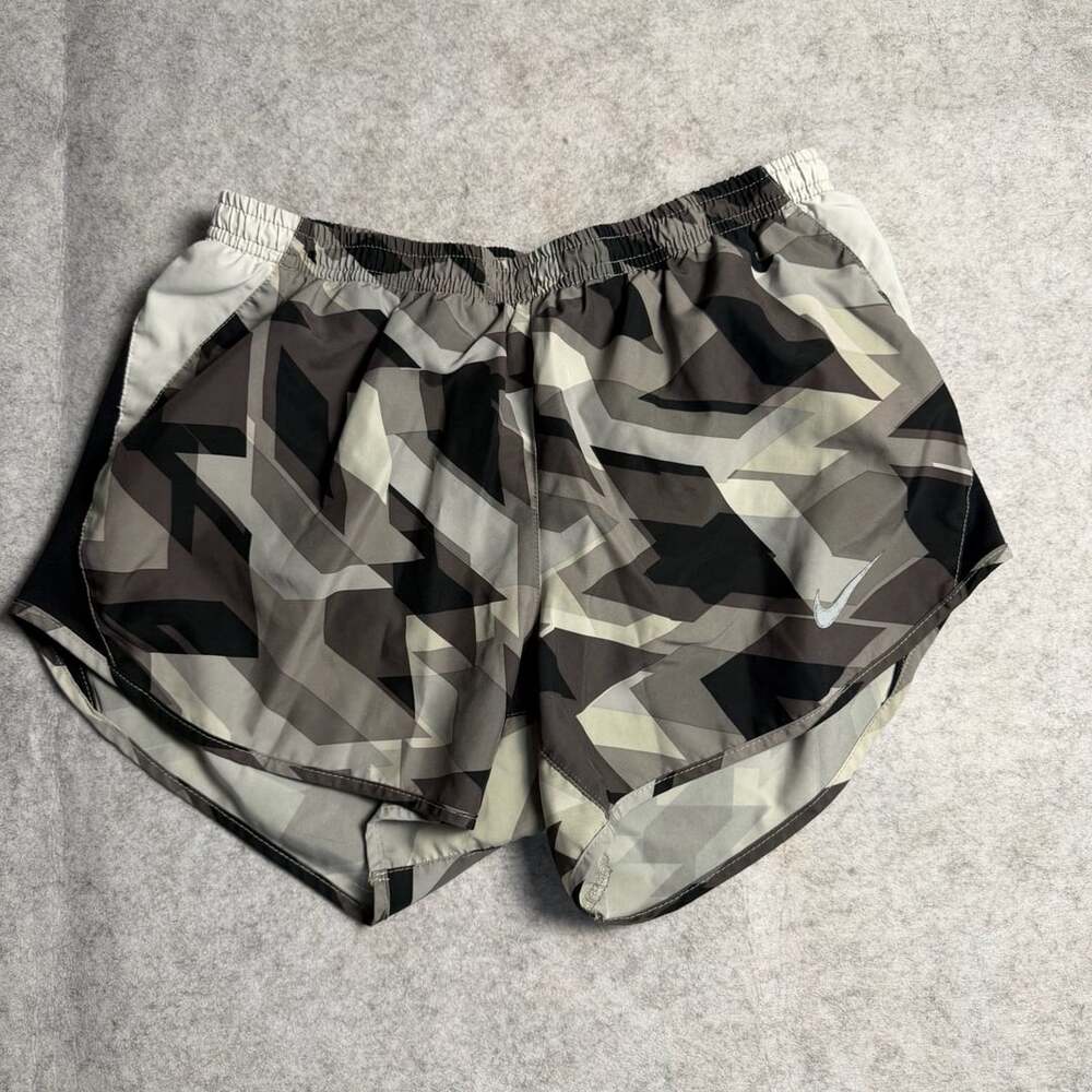 Nike Dri-FIT Geometric Camo Running Shorts Grey Black